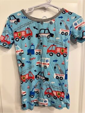 Little Sleepies Blue Emergency Vehicles Pajama Set